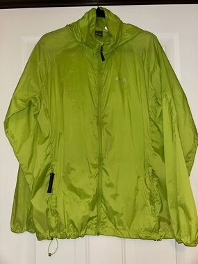 Pulse Packable Windbreaker Unisex Jacket Lightweight M Green Hood Full Zip Y2K